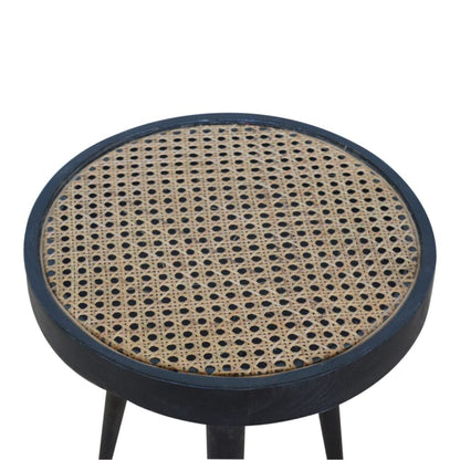 Carbon Black Rattan End Table