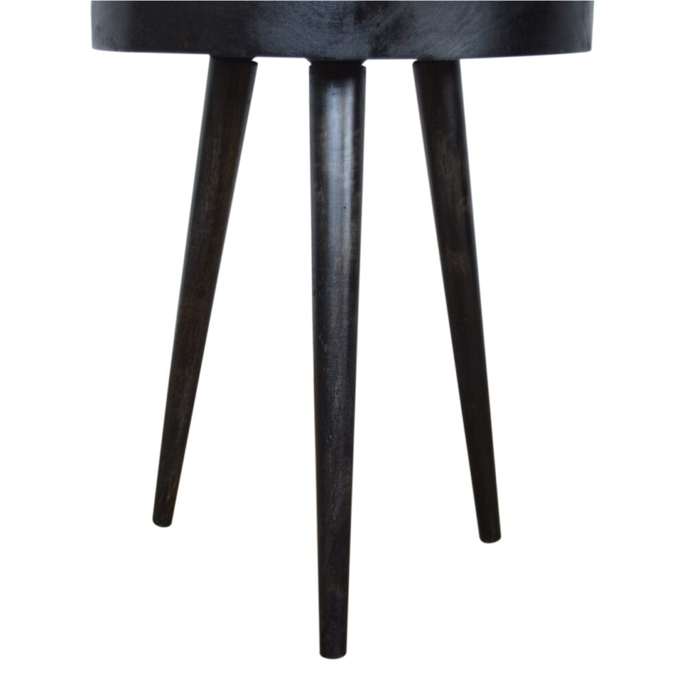 Carbon Black Rattan End Table