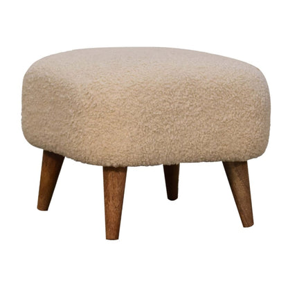 Boucle Cream Square Footstool