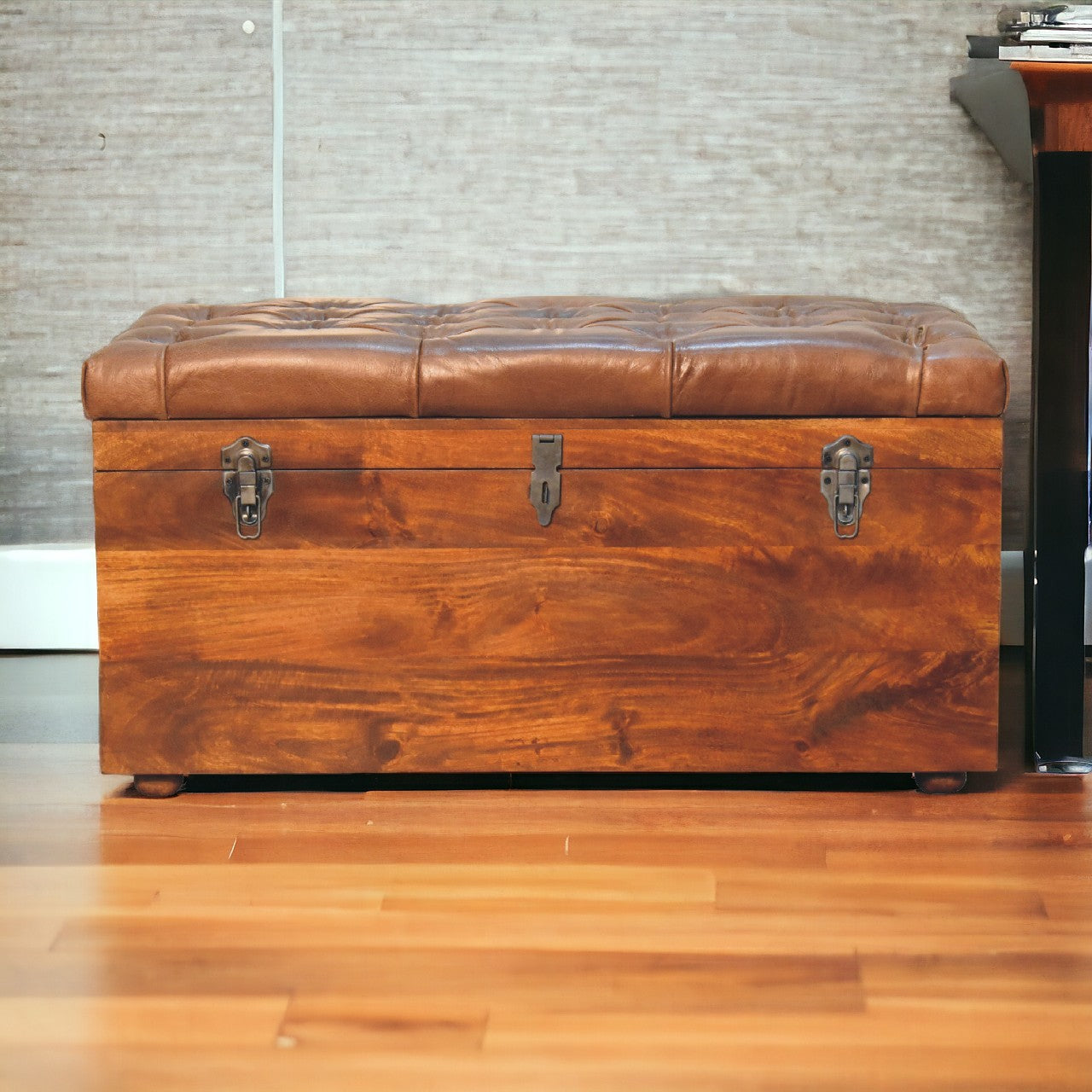 Buffalo Hide Chestnut Storage Trunk