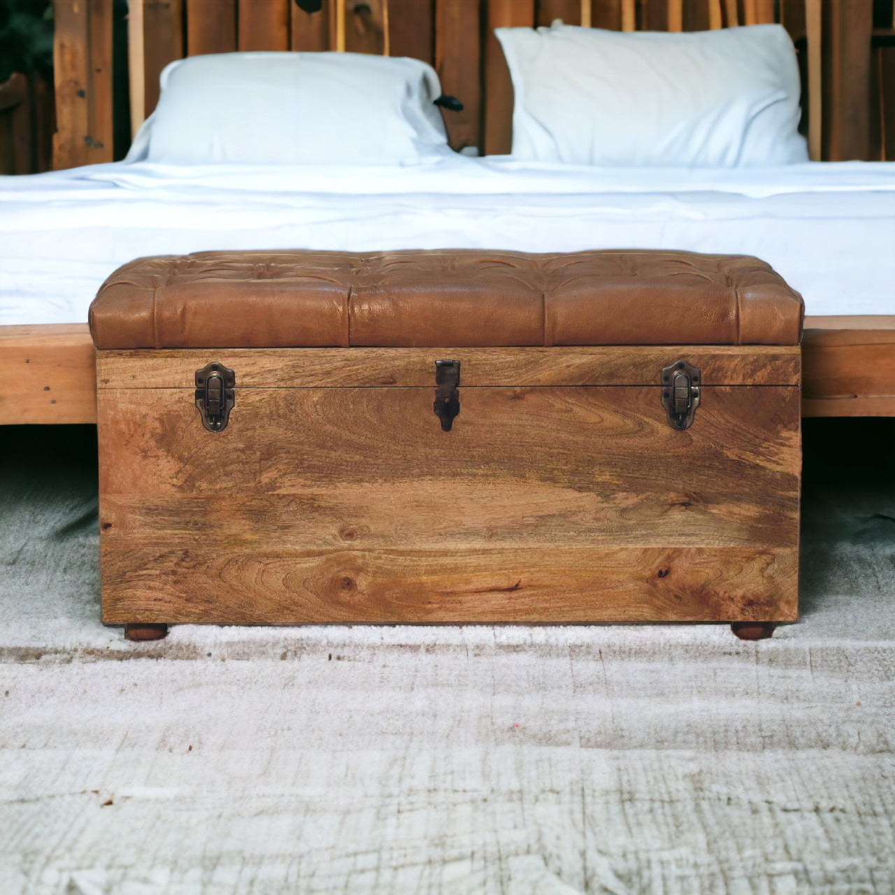 Buffalo Hide Oak-ish Storage Trunk