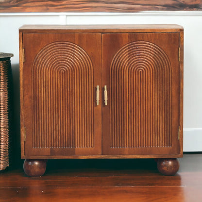 Chestnut Carved Ball Cabinet