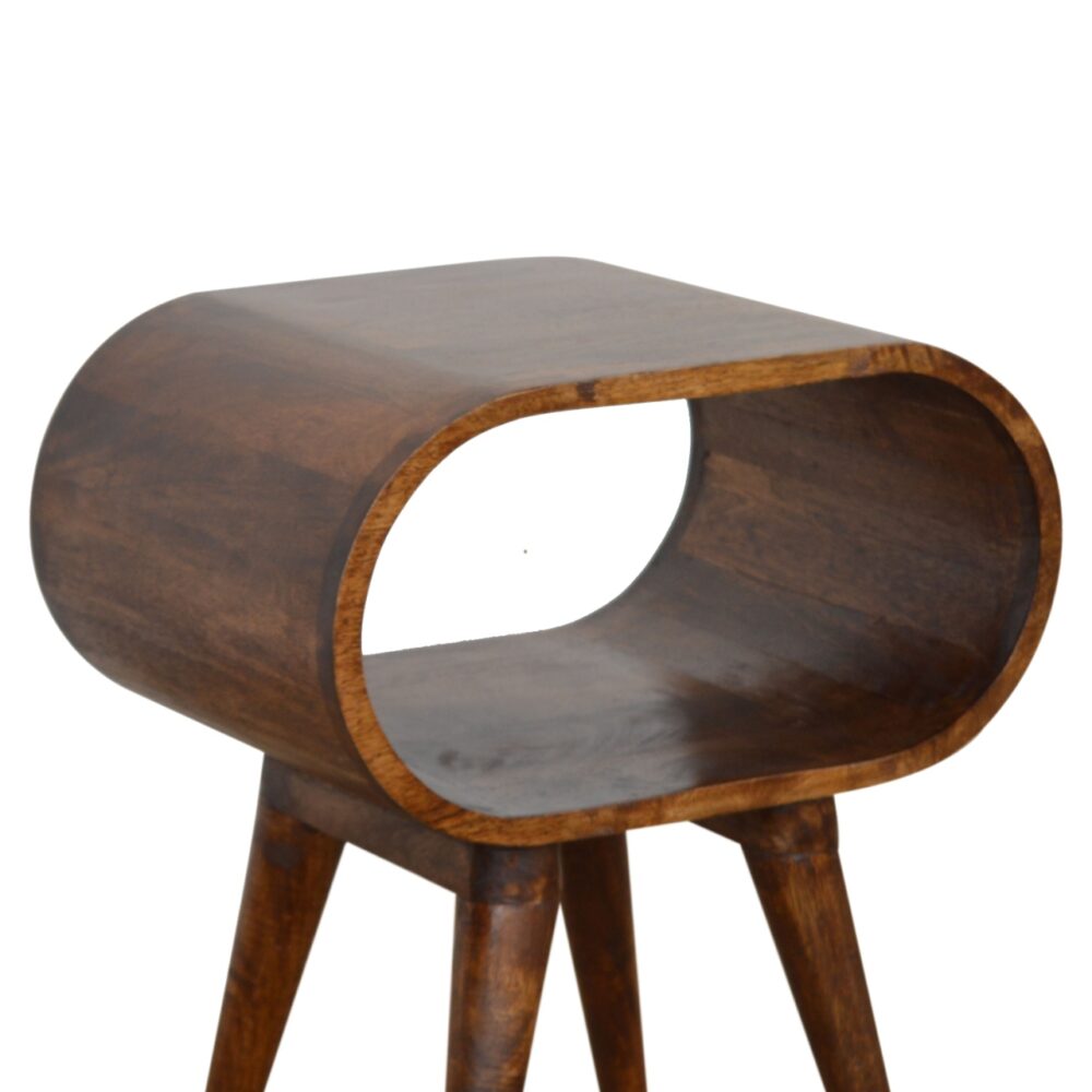 Chestnut Circular Open Nightstand