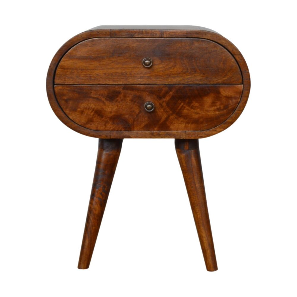 Chestnut Circular Nightstand