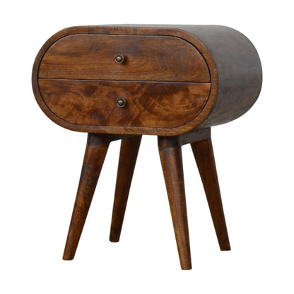 Chestnut Circular Nightstand