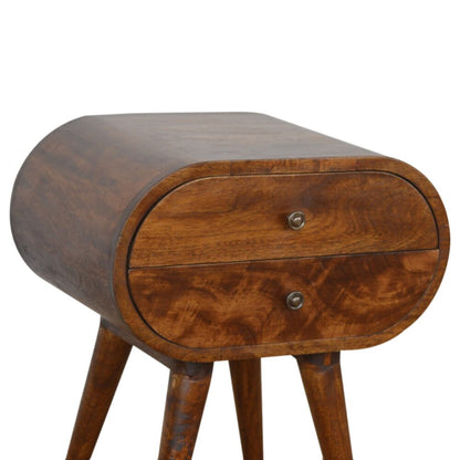 Chestnut Circular Nightstand