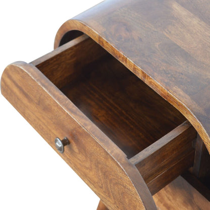 Chestnut Circular Nightstand